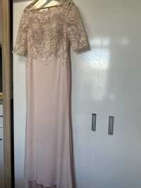 Перлено розова бална рокля