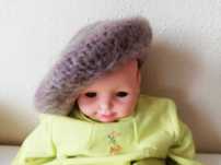 Bereta gri, lana tricotata, noua, handmade, vintage