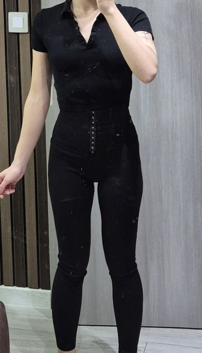 Черен клин с висока талия