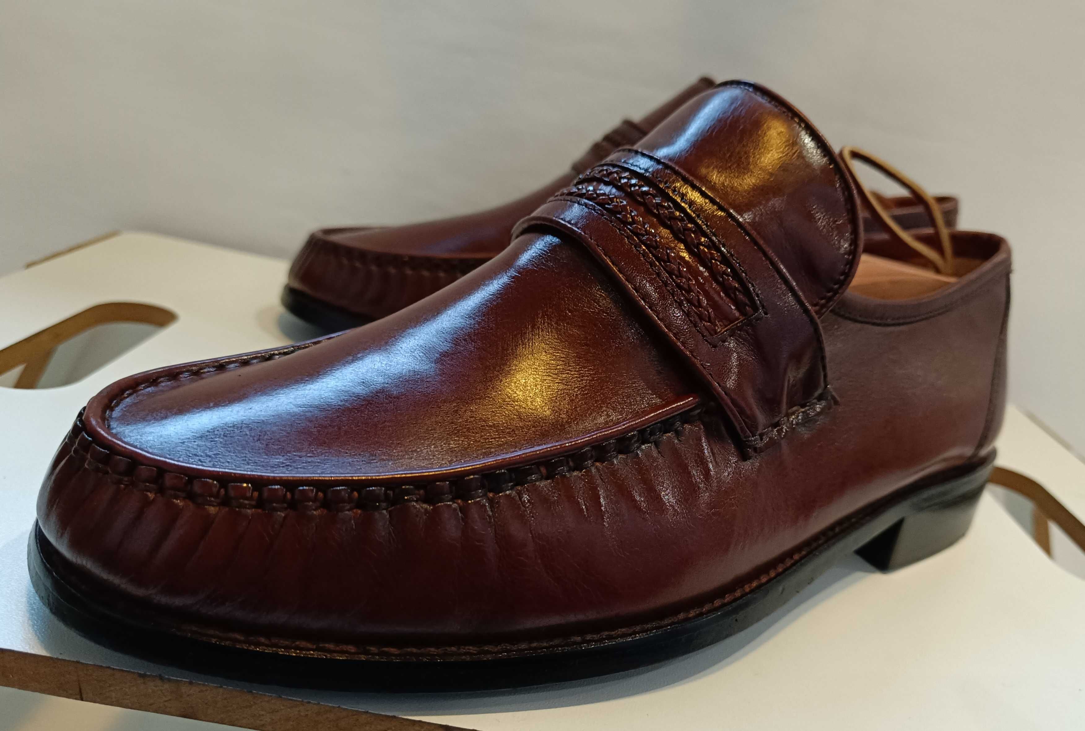 Pantofi loafer 41 41.5 lucrati manual LLOYD Germany piele naturala