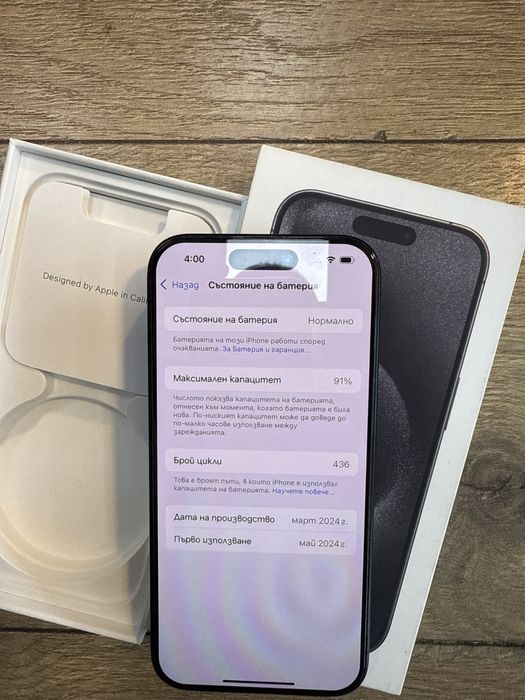 Iphone 15 pro 128gb black titanium 91% батерия!