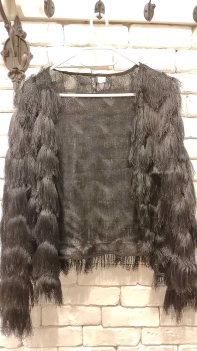 Тънка жилетка с ресни H&M, размер М, използвана