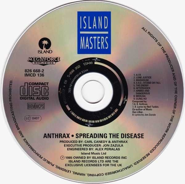 CD Anthrax - Spreading The Disease 1985