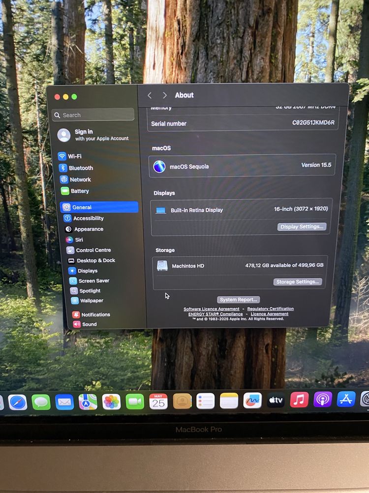 MacBook Pro 16” Touch Bar, 32 GB RAM, i7, 512GB SSD