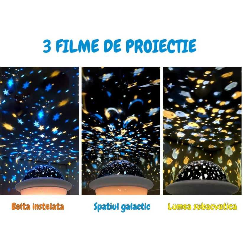 Lampa De Veghe Constelatii Tip OZN, 3 Filme Proiectie, Verde