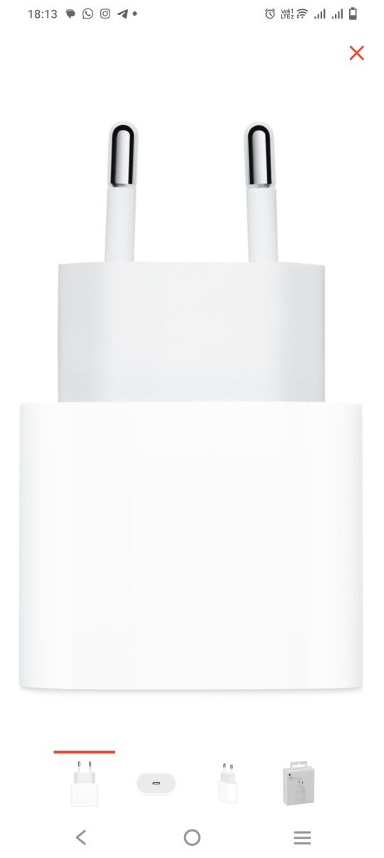 Адаптер питания apple USB с помощью 20 Вт