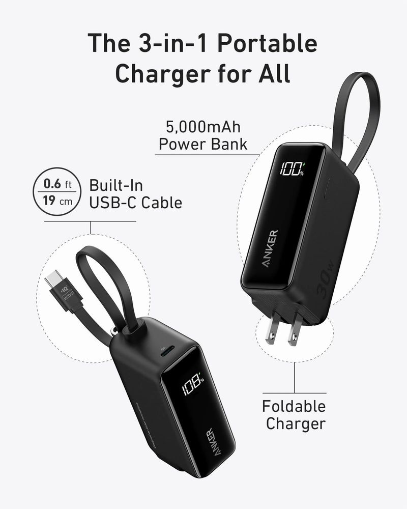 Anker powerbank 2в1 с Блоком зарядки 30w