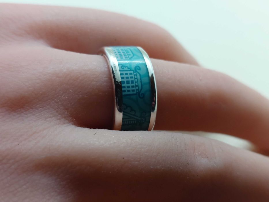 Inel unisex din argint 925, „Stadtring” ZEBRA, motiv oraș