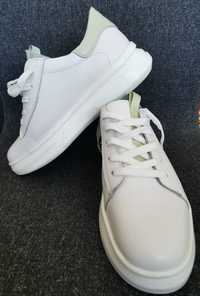 Pantofi NOI sport casual Piele naturala tenisi adidasi albi