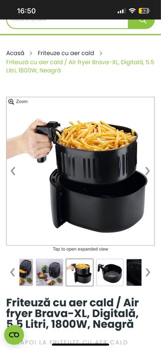 Biovita 5,5l Airfryer friteuza aer cald