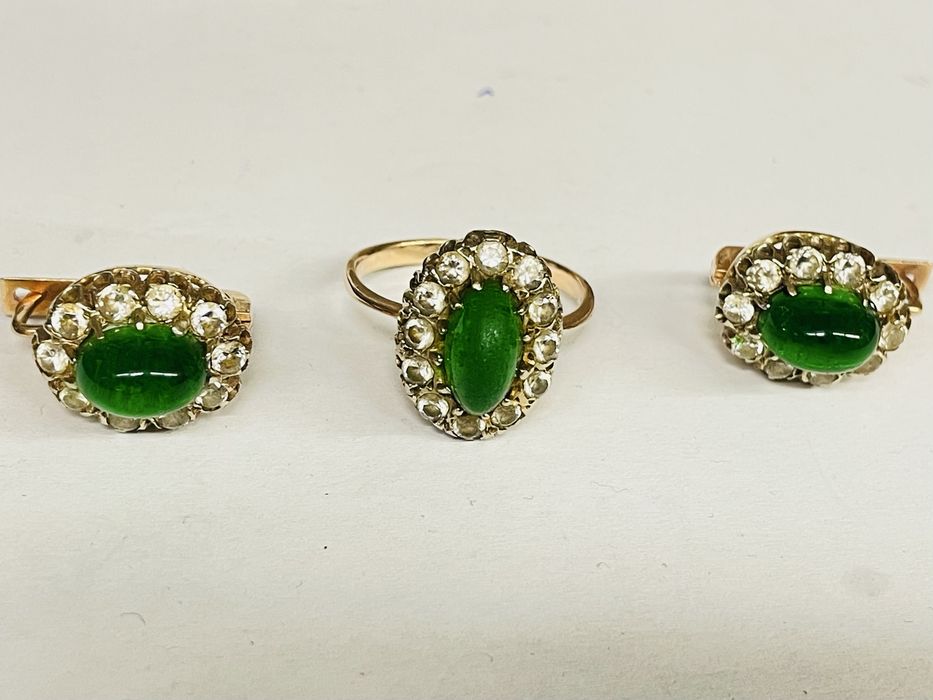 Set Cercei si inel aur 14k Rusia