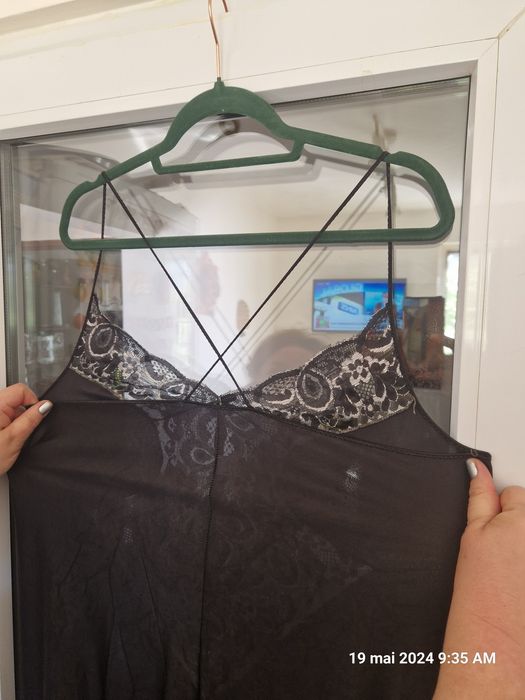 Halat satin cu dantela,Pijama dama