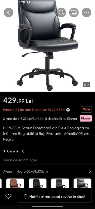 Vând scaun de birou nou