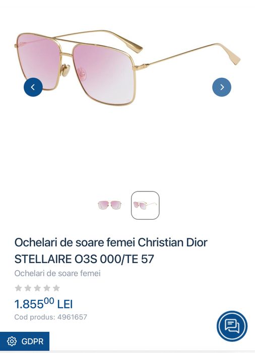 Ochelari de soare femei Christian Dior STELLAIRE Gold ,Originali
