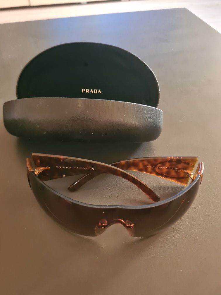 Дамски очила Prada Brown Tortoise SPR16H Shield Sunglasses
