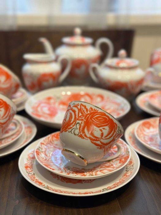 Чайный сервиз ЛФЗ красная роза