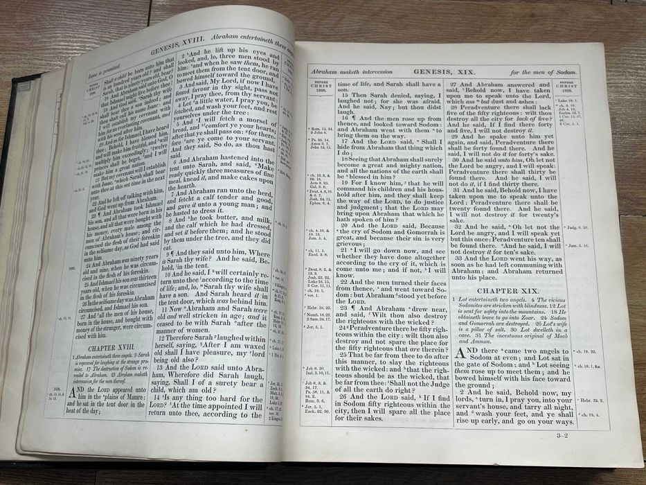 Biblia / Biblie veche ,engleza,1847, 6 kg, coperta piele, 33x25x9 cm