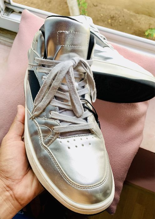 pantofi zara high top silver