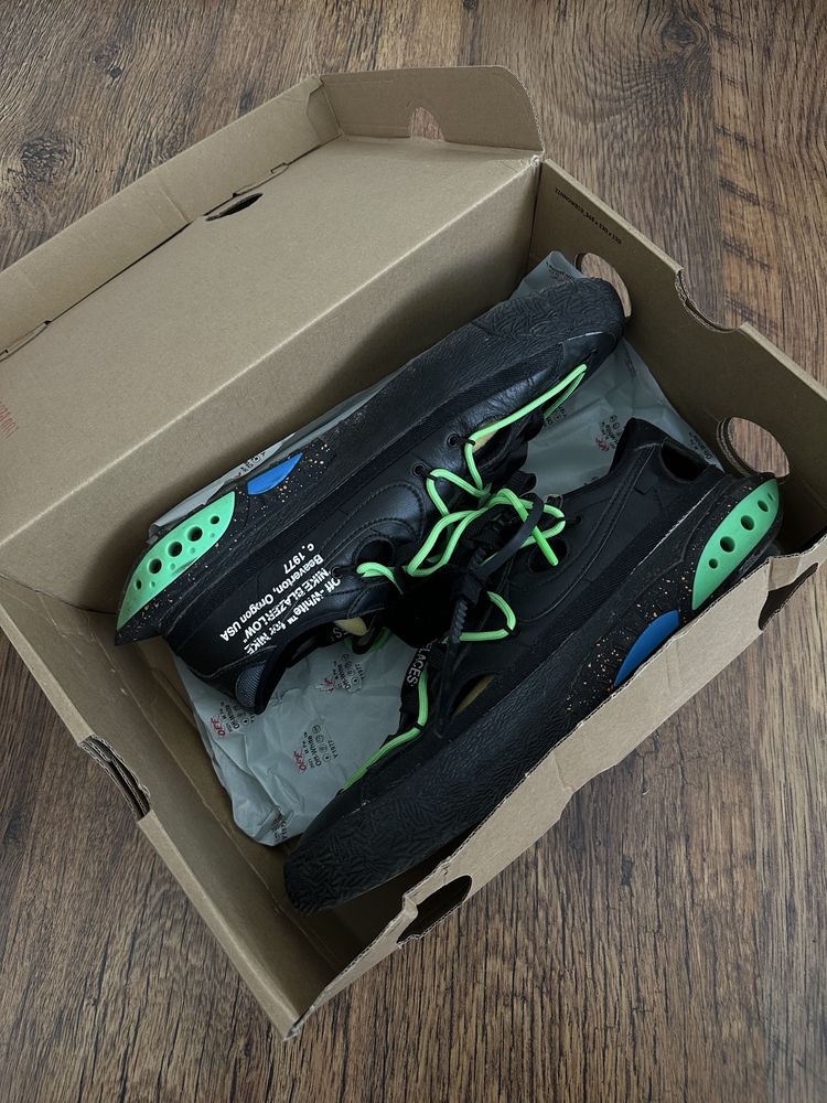 Nike Blazer Low Off-White Black Electro Green Оригинални! DH7863-001