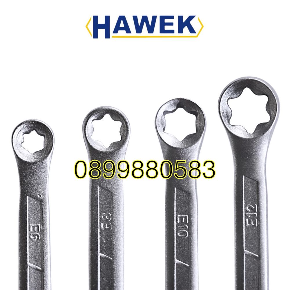 Ключове E-TORX блистер комплект 4 броя Hawek