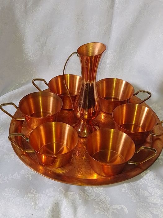 Стар Меден Сервиз за - Кафе , Вино, Ракия - 8 части1