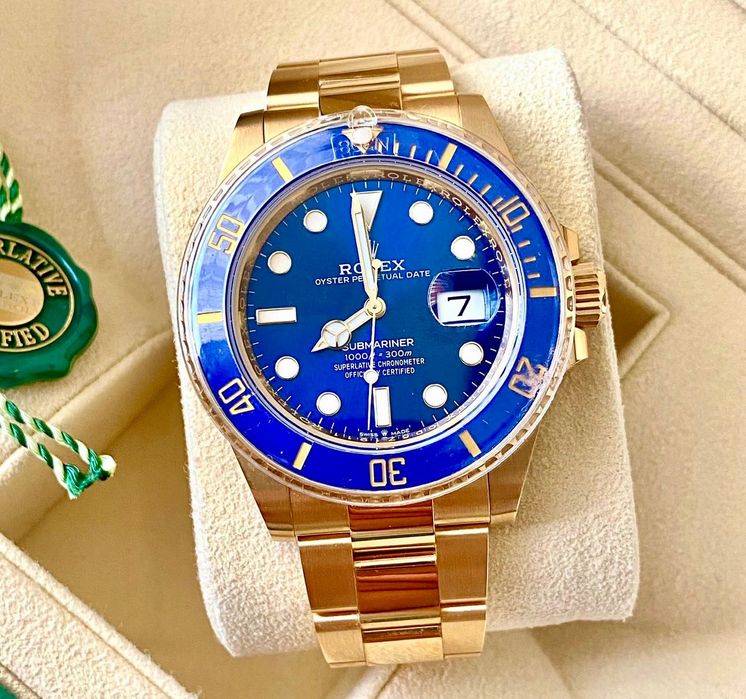 Rolex Submariner Date 41mm Aur Galben Dial Blue 41mm Acte 2021 Ceramic