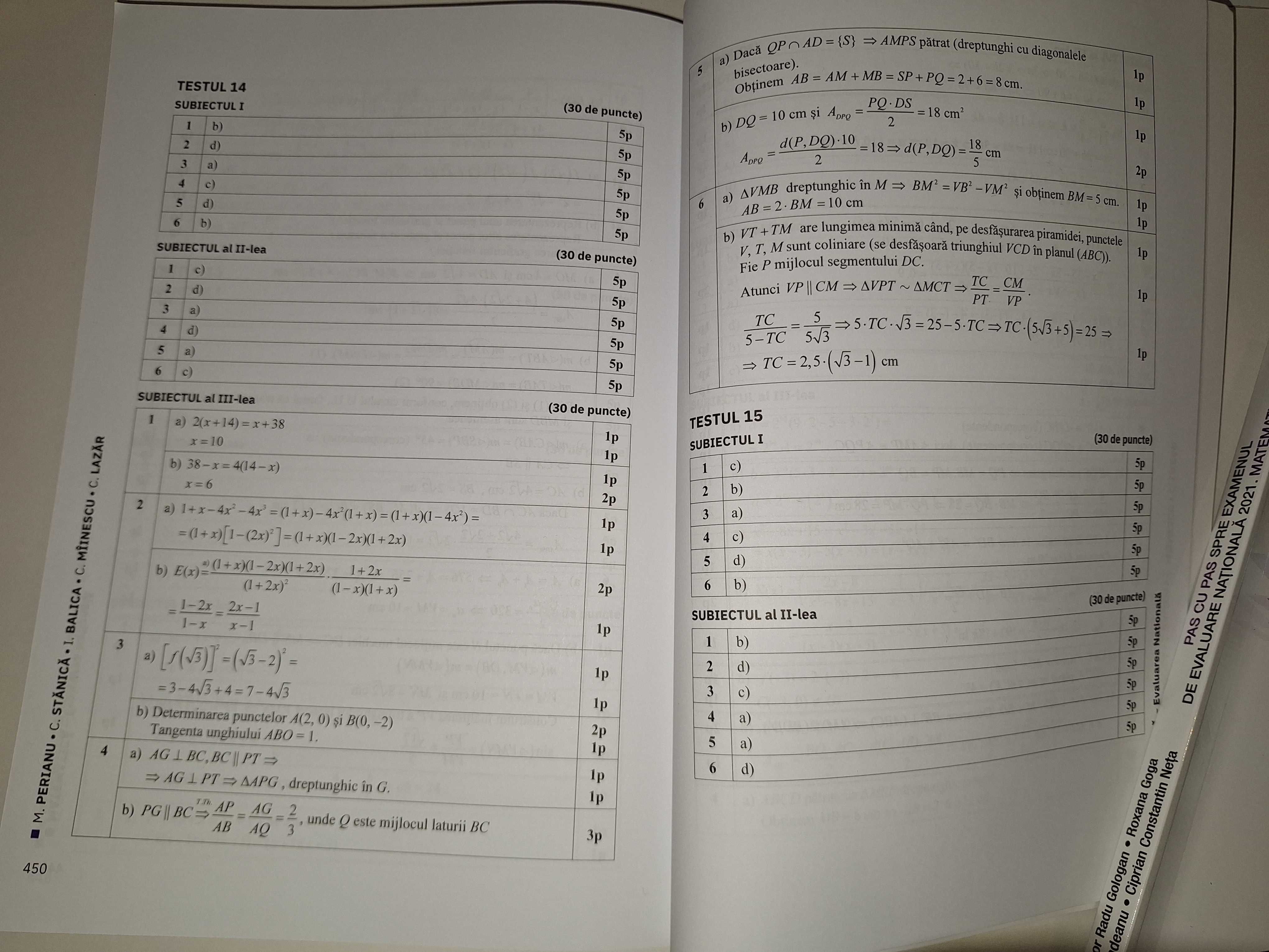 culegere Evaluarea națională 2021. MATEMATICĂ. Clasa a VIII-a artKlett