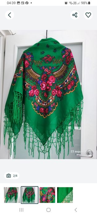 Batic / sal etno 107x107 cm cu franjuri