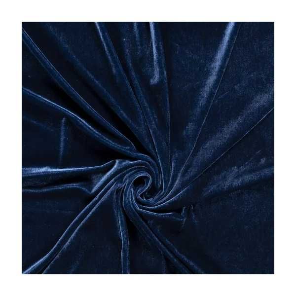 Metraj material catifea bleumarin elastic - rola 10m