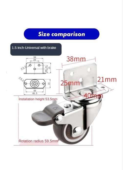 Set 4 roti pivotante NOI