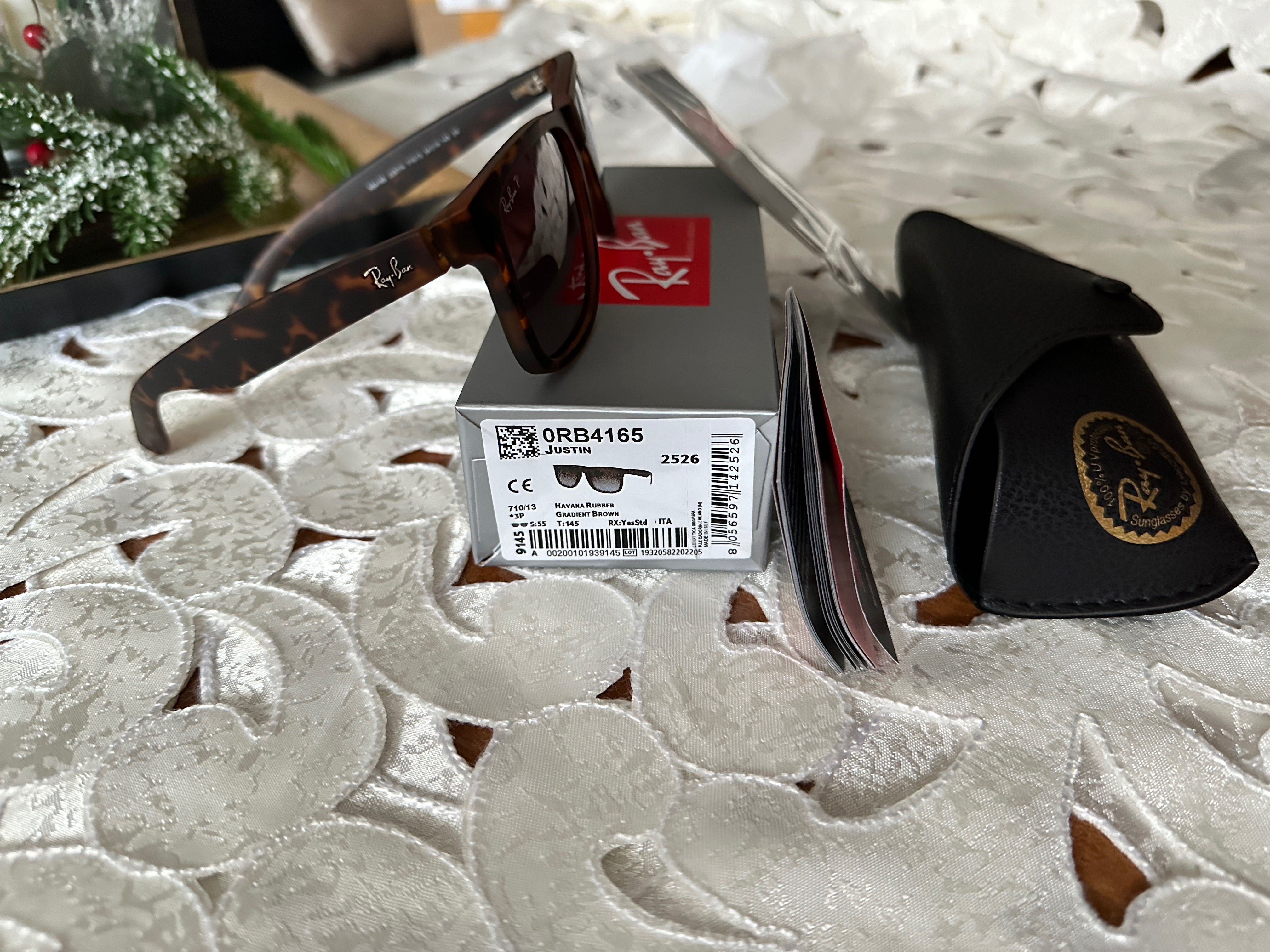 RAY-BAN Brown Polarized  Sunglasses JUSTIN RB4165