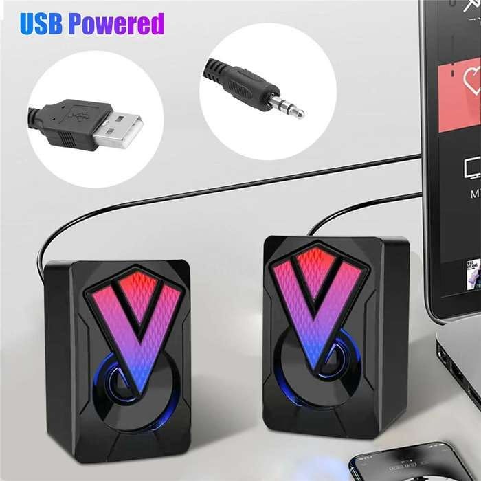 2 buc boxe LED-uri USB de Calculator Difuzoare Stereo Bass Desktop PC