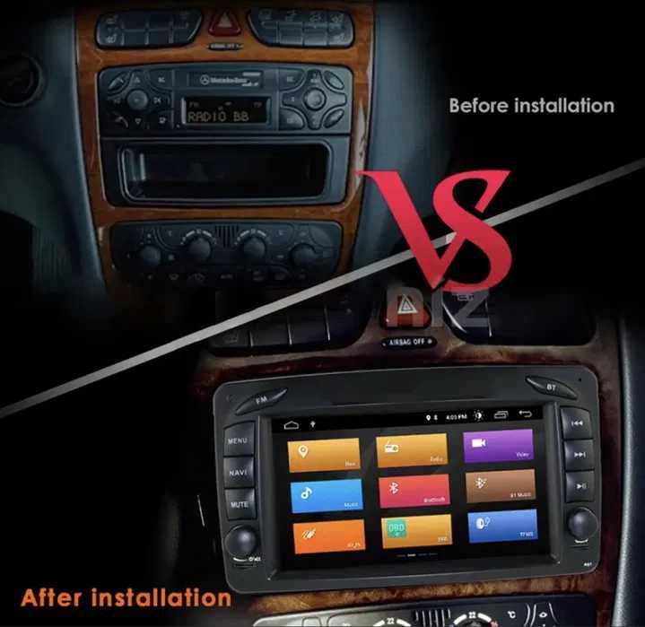 Navigatie Android Mercedes w203 w209 - WIFI, Bluetooth CARPLAY 1-8GB