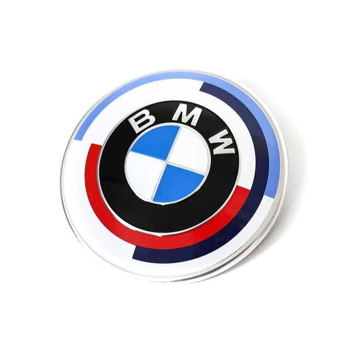 Set Embleme 50 de ani BMW Logo Capota Portbagaj Jante Volan 82/74/68