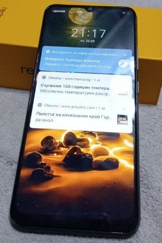 Отлично Работещ Смартфон Realme C21Y цвят-черен