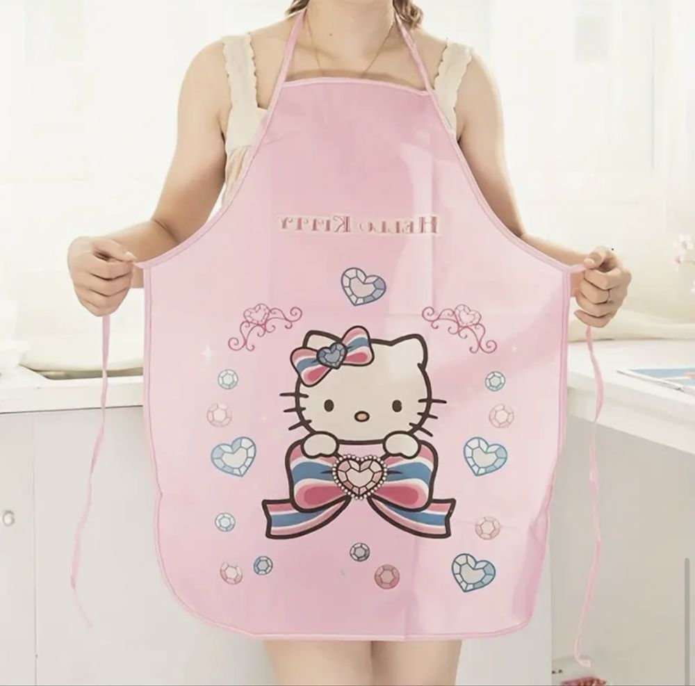 Hello Kitty Престилка с ръкави , сладък дизайн за кухня и рисуване