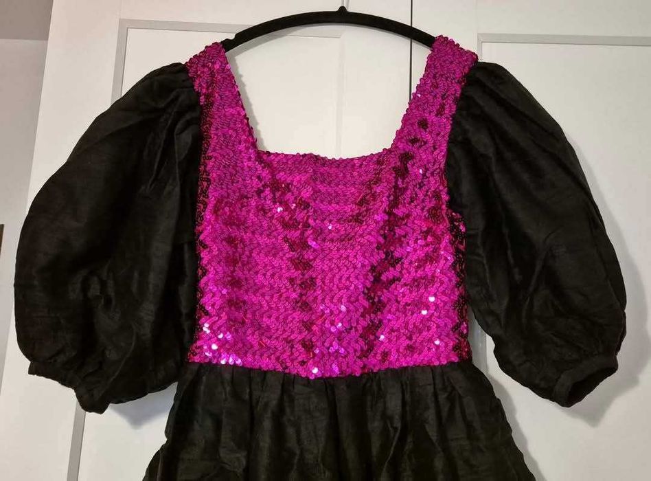 Rochie vintage matase si paiete