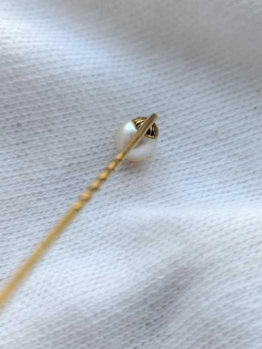 brosa ac pin pentru rever aur 8k 333 cu perla naturala