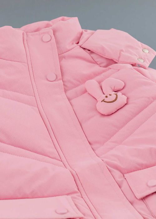 Детско яке с аксесоар зайче, Розов Цвят