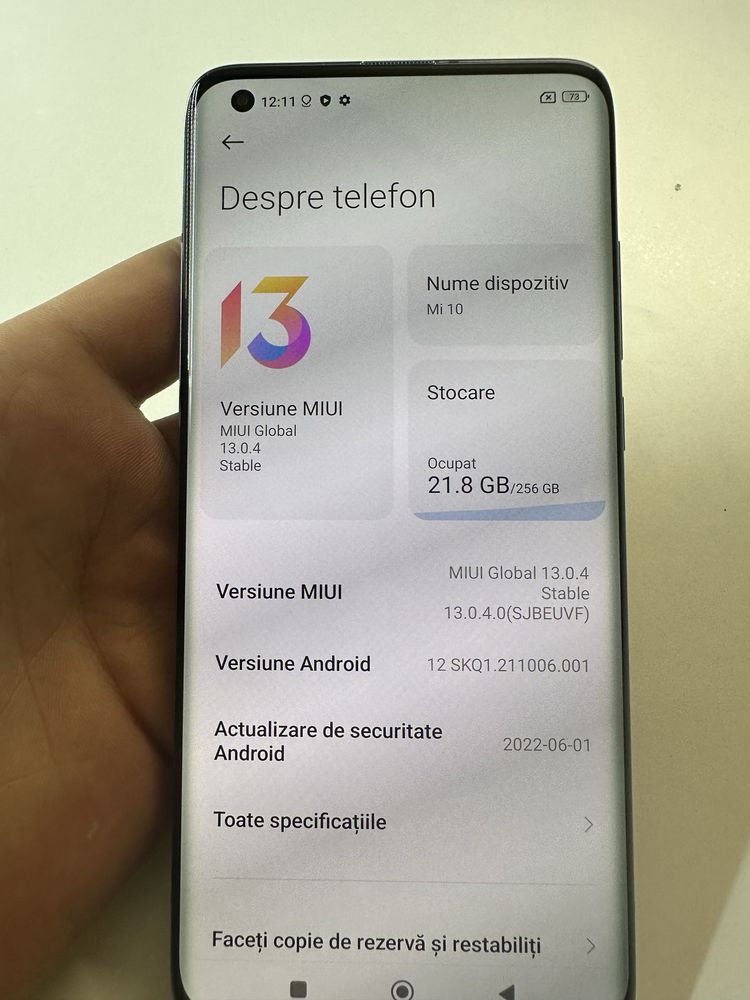 Telefon mobil Xiaomi Mi 10, 256 gb , 8GB RAM, 5G, Twilight Grey