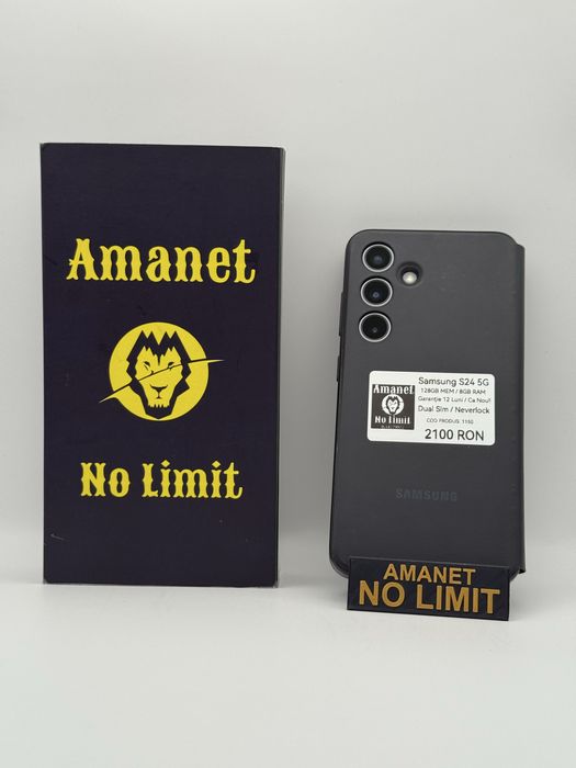 AMANET NO LIMIT: Samsung S24 5G Black 128GB /8GB RAM  Garantie si bon.