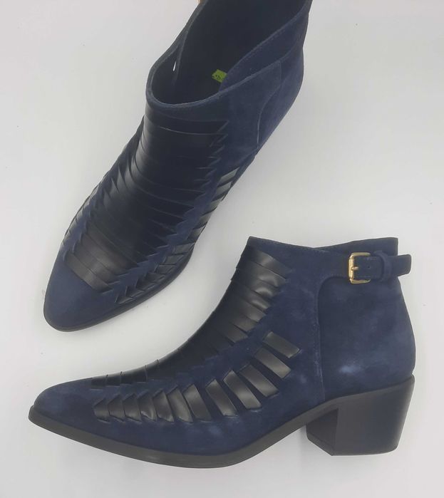 Botine lux MYSUELLY Paris noi handmade piele naturala integral 40