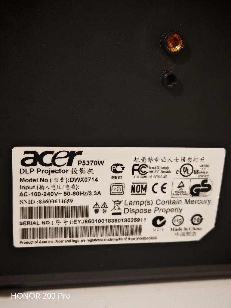 Acer p5370w projector