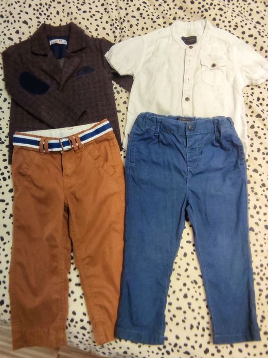 Лот панталони, риза и сако за момченце 1-2 години