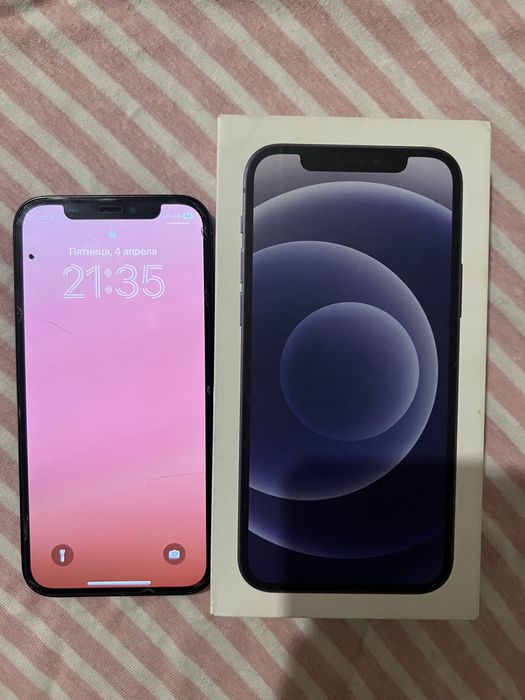 Айфон 12 64гб экран ауыспаған Face id жасайды обмен болады айфонға тол