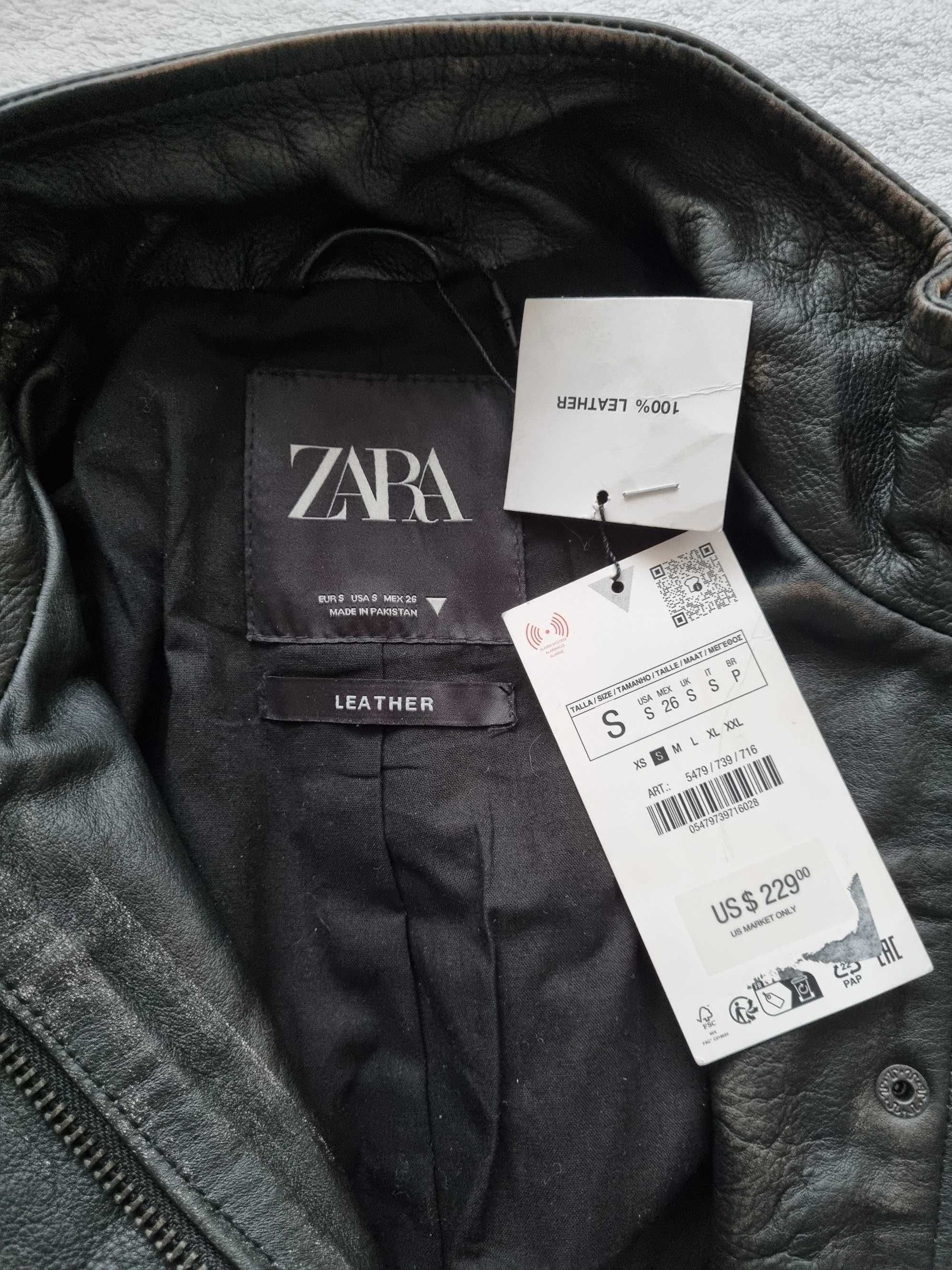 Дамско яке Zara, естествена кожа