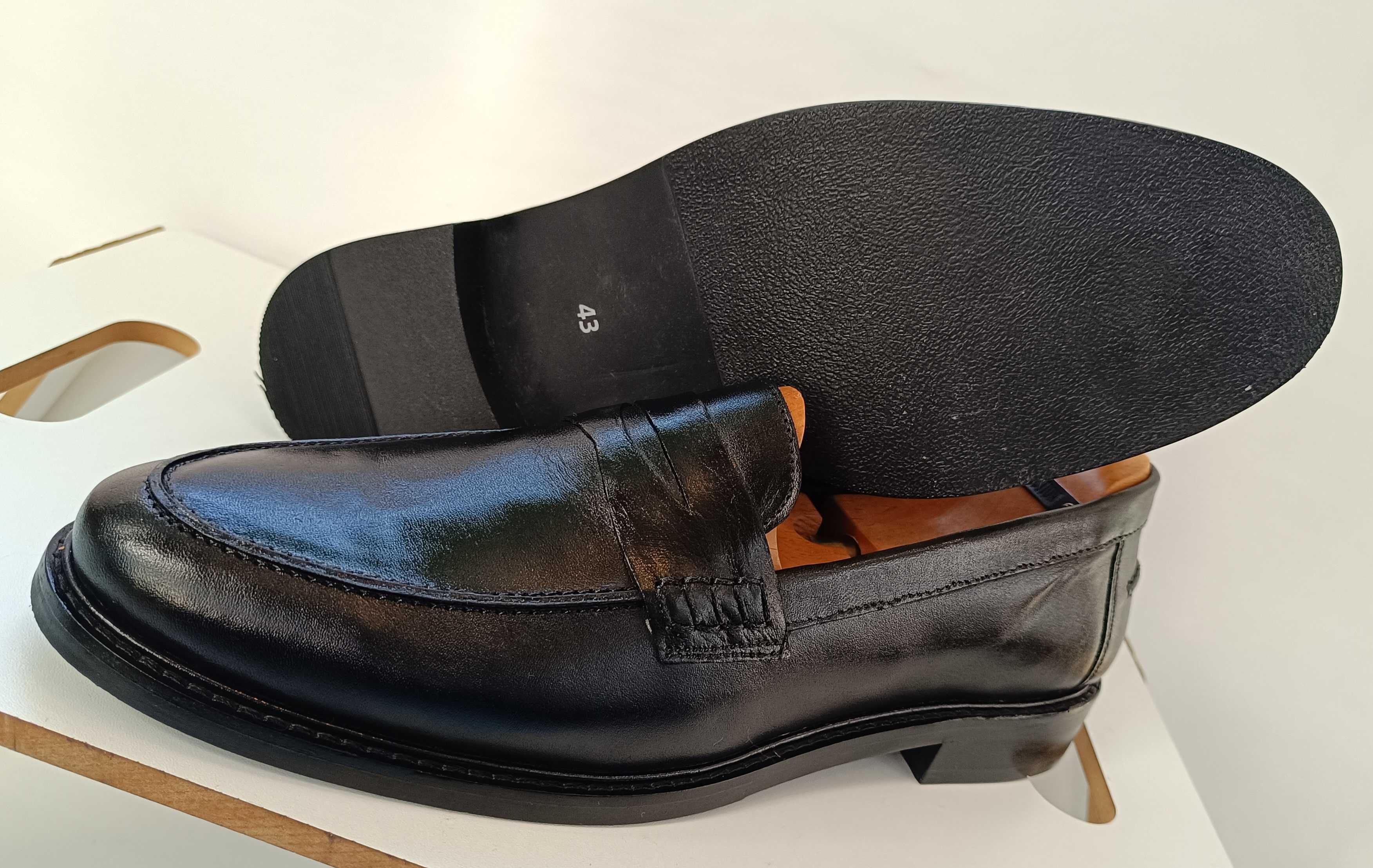 Pantofi loafer 43 penny premium Pier One NOI piele naturala