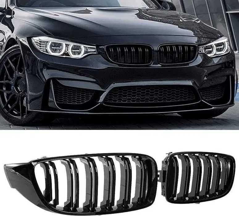 Grila Dubla, Nari Negru Lucios, Grille Bmw Seria 3 F30, F31 si F35