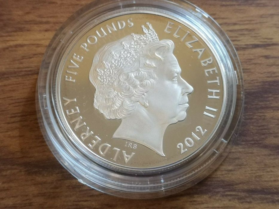 Moneda argint 2012 silver proof £5 Five Pounds coin 28.3g