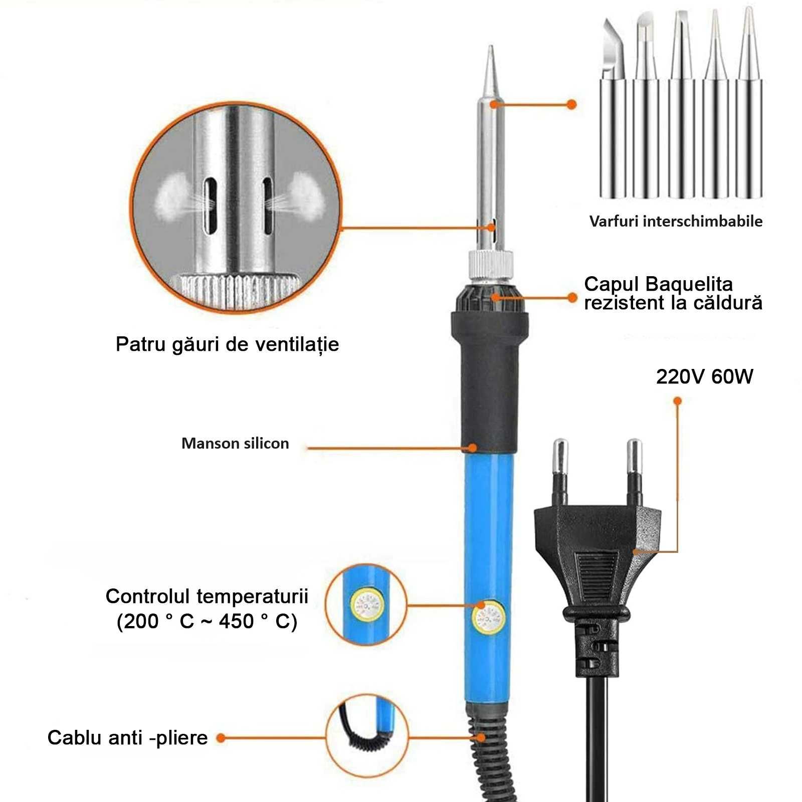 Kit Lipit Letcon 60W temperatura lipire reglabila Multimetru Digital